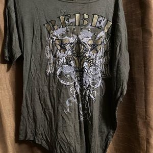 Army green asymmetrical top